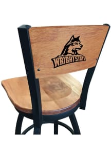 Wright State Raiders Maple Seat Maple Back Swivel Pub Stool - Brown
