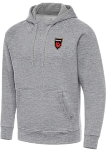 Antigua Phoenix Rising FC Mens Grey Victory Big and Tall Hooded Sweatshirt