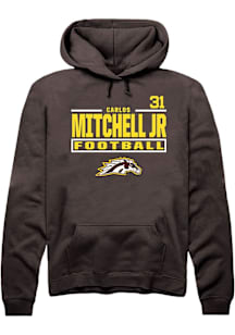 Carlos Mitchell Jr Western Michigan Broncos Mens Brown Football NIL Stacked Box Player Hood