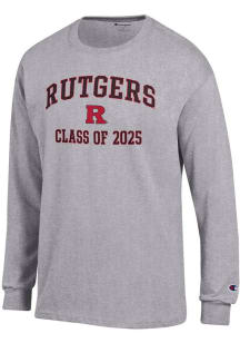 Mens Rutgers Scarlet Knights Grey Champion Class of 2025 Text Jersey Tee