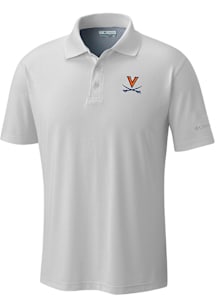 Columbia Virginia Cavaliers Mens White Heat Seal Low Drag Offshore Short Sleeve Polo