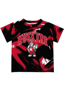 Toddler Nebraska Cornhuskers Black Vive La Fete Paint Brush Short Sleeve T-Shirt