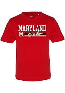 Maryland Terrapins Youth Red Sister Short Sleeve T-Shirt
