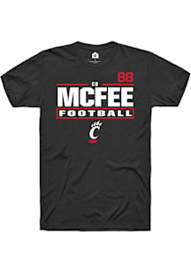 Cd Mcfee Cincinnati Bearcats Black Football NIL Stacked Box Short Sleeve Player T Shirt