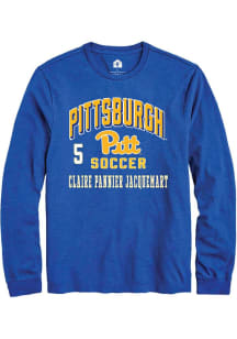 Claire Pannier Jacquemart Mens Blue Pitt Panthers NIL Arch Logo Long Sleeve Player T Shirt