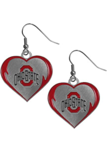 Heart Dangle Ohio State Buckeyes Womens Earrings -