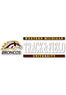 Western Michigan Broncos 6x2 Track Field Auto Decal - Brown