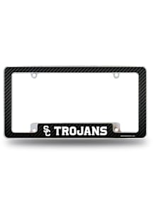 USC Trojans Carbon Fiber All Over Chrome License Plate Frame - Silver