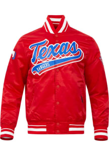 Pro Standard Texas Rangers Mens Red Script Tail Light Weight Jacket