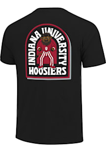 Indiana Hoosiers Black Mascot Arc Badge Short Sleeve T Shirt