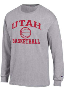 Champion Utah Utes Grey Basketball Jersey Long Sleeve T Shirt