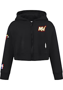 Pro Standard Miami Heat Girls Black Classic Essentials Long Sleeve Full Zip Jacket