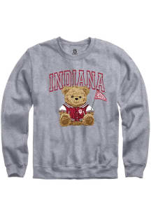 Womens Indiana Hoosiers Grey Summit Sportswear Bear Necessities Crew Sweatshirt