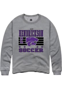 Lily Hendrickson Rally Mens Grey K-State Wildcats NIL Striped Player Crew