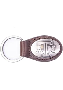 Texas A&M Aggies Leather Oval Keychain - Brown