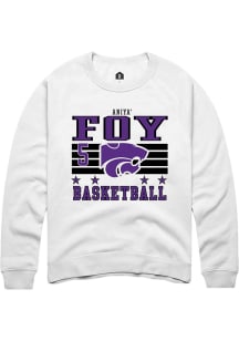 Aniya’ Foy Rally Mens White K-State Wildcats NIL Striped Player Crew