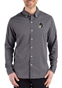 Cutter and Buck Michigan State Spartans Mens Black Vault Skyline Long Sleeve Dress Shirt