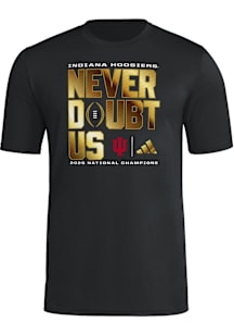 Adidas Indiana Hoosiers Black 2025 CFP National Champions Locker Room Short Sleeve T Shirt