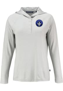 Cutter and Buck Montreal Impact Womens Grey Coastline Eco Hooded Sweatshirt