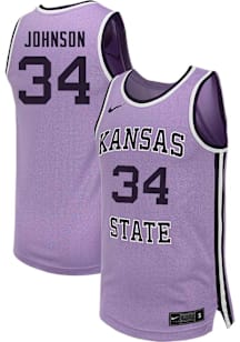 Mens K-State Wildcats Lavender Nike NIL Name And Number Basketball Jersey