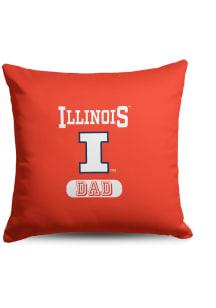 Orange Fighting Illini Dad 18x18 Throw Pillow