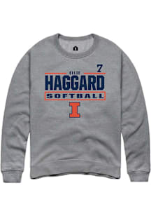 Ellie Haggard  Rally Illinois Fighting Illini Mens Graphite NIL Stacked Box Long Sleeve Crew Sweat..