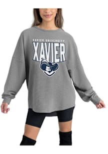 Gameday Couture Xavier Musketeers Womens Graphite Corded Crew Sweatshirt