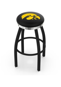 Black Iowa Hawkeyes Chrome Seat Pub Stool