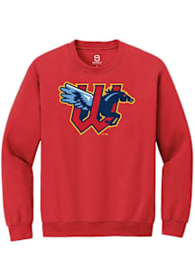 Summit Sportswear Wichita Wind Surge Mens Red Primary Logo Long Sleeve Crew Sweatshirt
