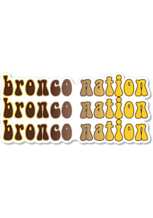 Brown Western Michigan Broncos 3.5&quot; Bubble Text Rugged Stickers