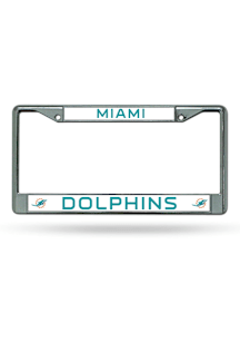 Miami Dolphins Premium Chrome License Plate Frame - Silver