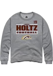 Vance Holtz Western Michigan Broncos Mens Grey Football NIL Stacked Box Player Crew