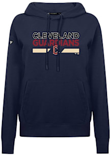Levelwear Cleveland Guardians Womens Navy Blue Adorn Not Hitter City Connect Hooded Sweatshirt