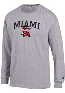 Champion Miami RedHawks Grey Mom Script Jersey Long Sleeve T Shirt