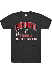 Joseph Cotton Rally Mens Black Cincinnati Bearcats NIL Arch Logo Player T Shirt