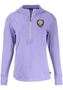 Cutter and Buck Orlando City SC Womens Lavender Daybreak Hood Qtr Zip