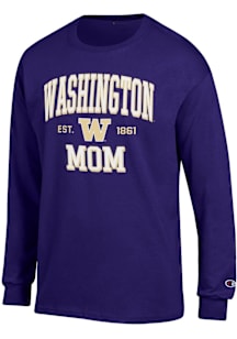 Champion Washington Huskies Purple EST Date Mom Jersey Long Sleeve T Shirt