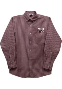 Vive La Fete Southern Illinois Salukis Baby Maroon Gingham Long Sleeve Polo