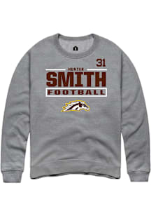 Hunter Smith Western Michigan Broncos Mens Grey Football NIL Stacked Box Player Crew