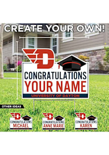 Dayton Flyers Personalized Congratulations Grad Yard Sign - White