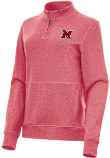 Antigua Miami RedHawks Womens Red Crush Qtr Zip