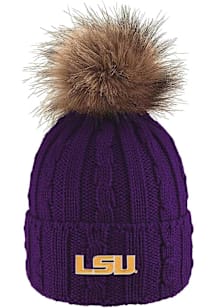LogoFit LSU Tigers Purple Alps Pom Womens Knit Hat