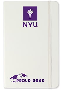 NYU Violets Proud Grad team logo Notebook and Folder - White