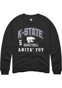 Aniya’ Foy Rally Mens Black K-State Wildcats NIL Arch Logo Player Crew