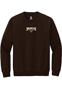Summit Sportswear Western Michigan Broncos Mens Brown Embroidered Long Sleeve Crew Sweatshirt