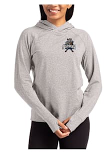 Cutter and Buck Utah State Aggies Womens Grey Vault Adapt Knit Hood Hooded Sweatshirt