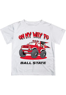 Vive La Fete Ball State Cardinals Toddler White On My Way Short Sleeve T-Shirt
