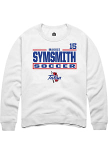 Maggie SymSmith Rally Mens White Tulsa Golden Hurricane NIL Stacked Box Player Crew