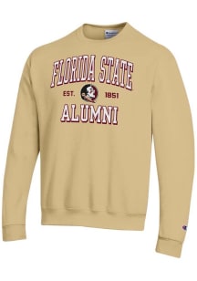 Champion Florida State Seminoles Mens Gold Est Alumni Powerblend Long Sleeve Crew Sweatshirt