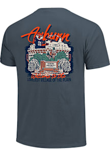 Auburn Tigers Navy Blue Hand Drawn Campus Stack Short Sleeve T Shirt